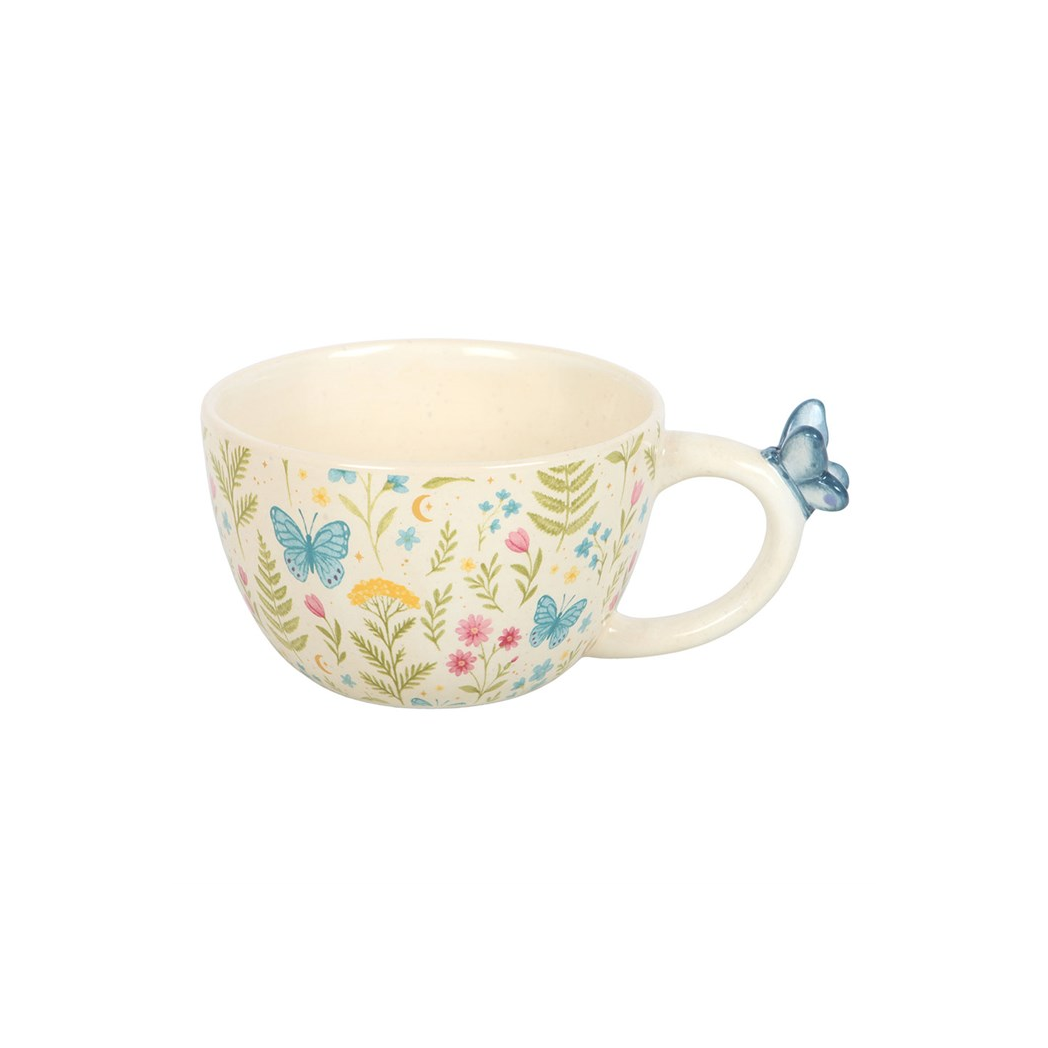 Luna Bloom 500ml floral mug side view