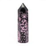 Black Obsidian Crystal Point - Mystic Story - Rose Pink