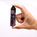 Black Obsidian Crystal Point - Mystic Story - Rose Pink