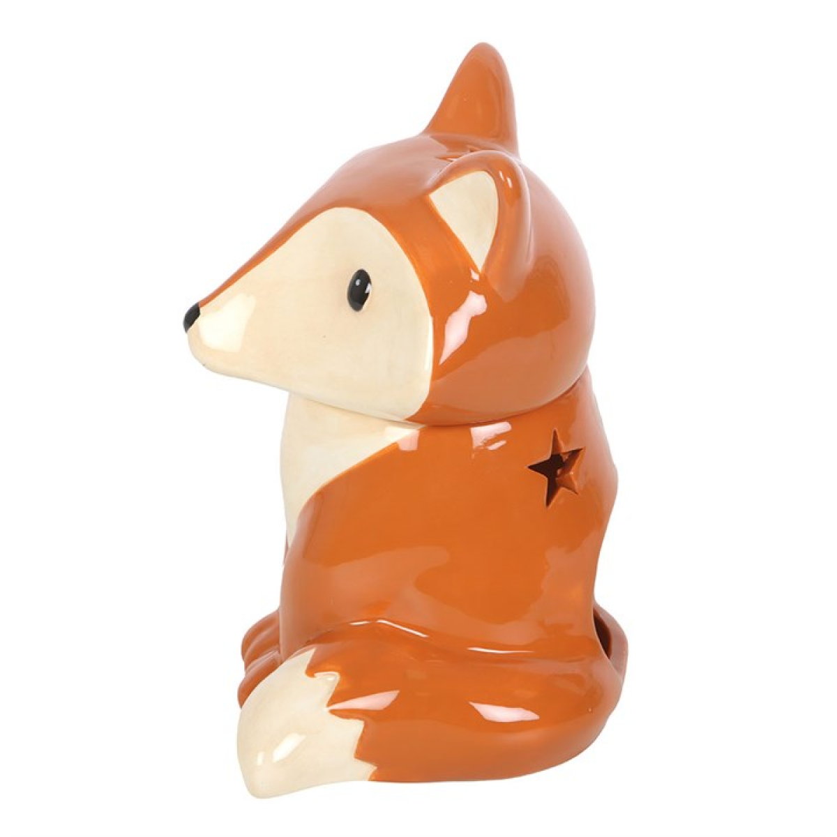 Side view of decorative fox oil burner and wax warmer