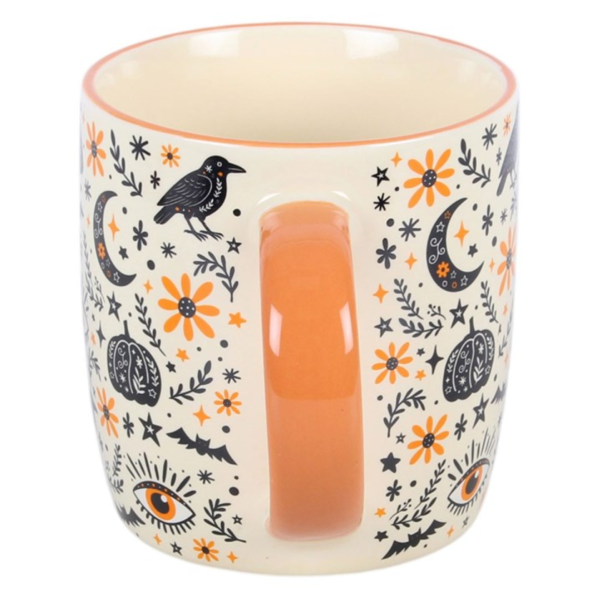 Frightful Folk mug showing full wraparound autumn print