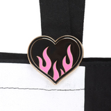 Checkerboard Tote Bag & Heart Pin Badge