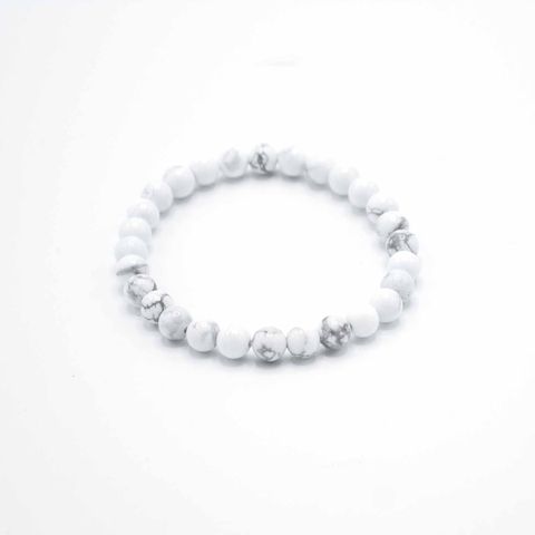 White Jasper Crystal Bead Bracelet