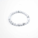 White Jasper Crystal Bead Bracelet