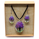 Purple Lavender Real Flower Jewellery Set