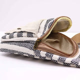Natural Cotton Cross-Body Bag -  Black & White