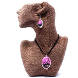 Pink Real Flower Jewellery Set