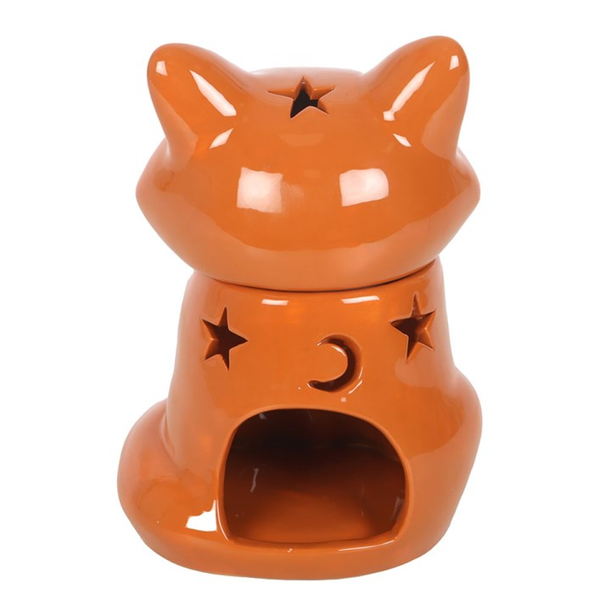 Fox-shaped wax warmer with tealight opening