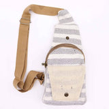 Natural Cotton Cross-Body Bags - Grey & White