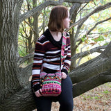 Jacquard Pink Sling Bag