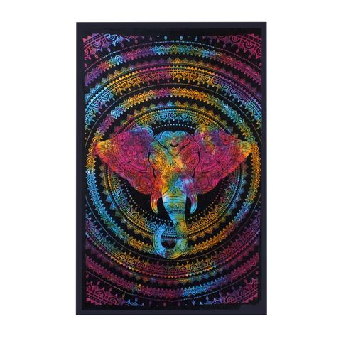 Single Elephant Tie-Dye Wall Hanging