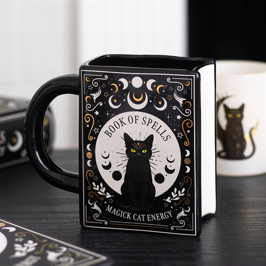Black Cat Spell Book Mug