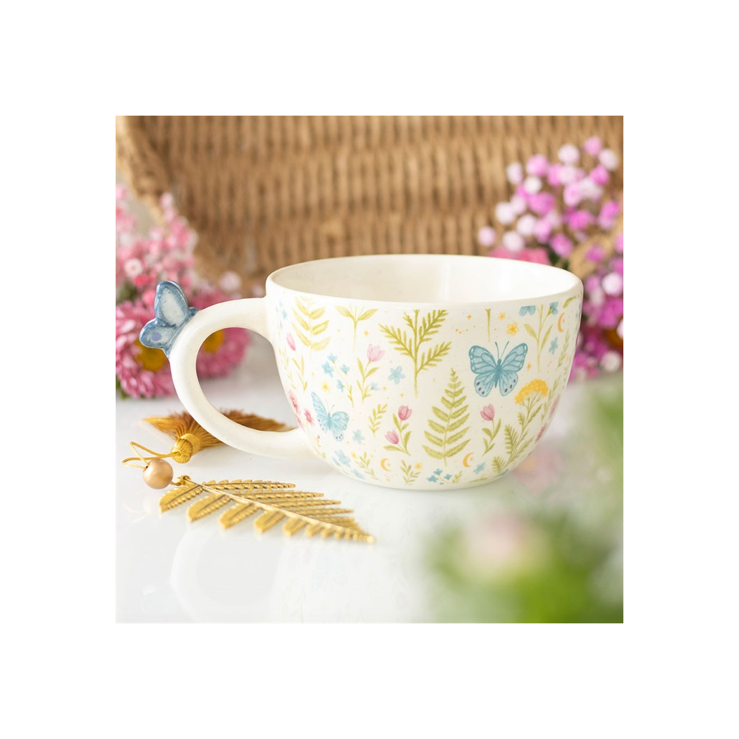 Luna Bloom floral butterfly mug 500ml