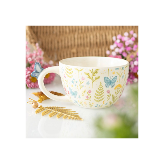 Luna Bloom floral butterfly mug 500ml