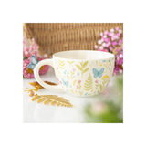 Luna Bloom Floral Mug with Butterfly