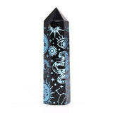 Black Obsidian Crystal Points - Mystic Story - Sky Blue