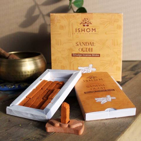 Incense Smudge Bricks and Burner - Sandalwood