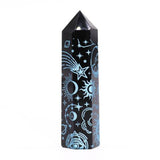 Black Obsidian Crystal Points - Mystic Story - Sky Blue