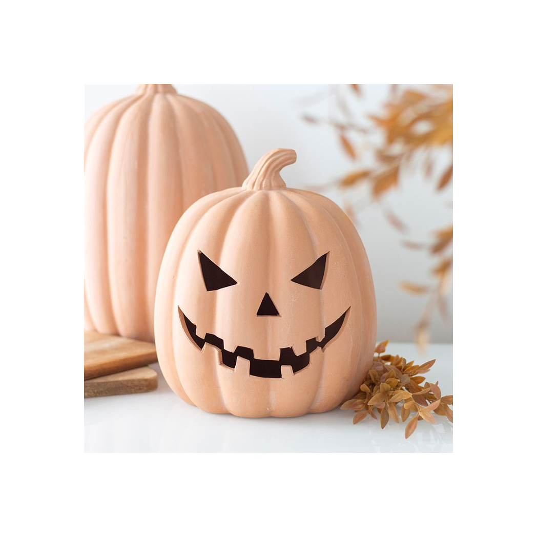 22cm terracotta jack-o'-lantern pumpkin Halloween decoration