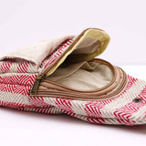 Natural Cotton Cross-Body Bags - Tan & Pink