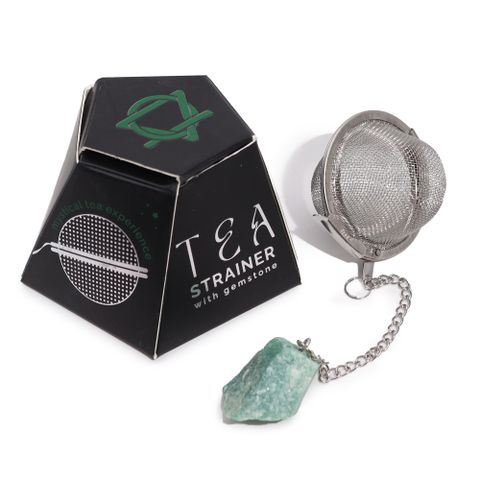 Raw Crystal Green Aventurine Tea Strainer
