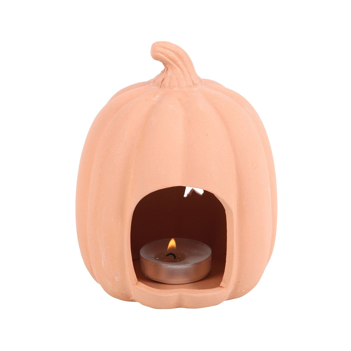 9cm Terracotta Star Pumpkin Tealight Holder