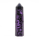 Black Obsidian Crystal Point - Mystic Story - Deep Purple