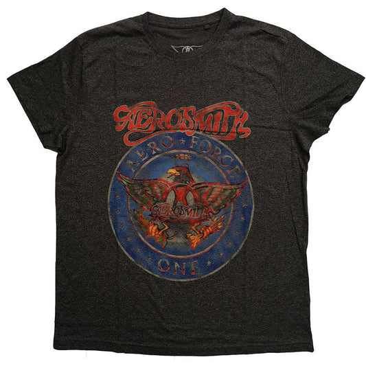 Aerosmith Aero Force unisex band T-shirt with distressed front graphic