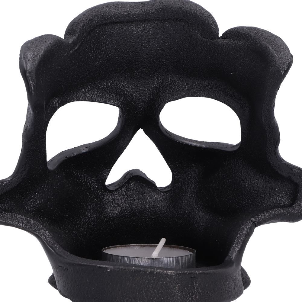 Rear view of Afterglow Skull Tea Light Holder