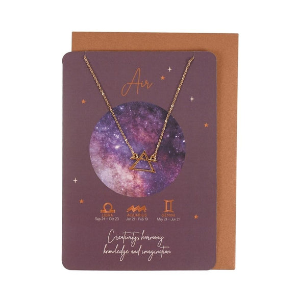 Air Element Zodiac Necklace Greetings Card