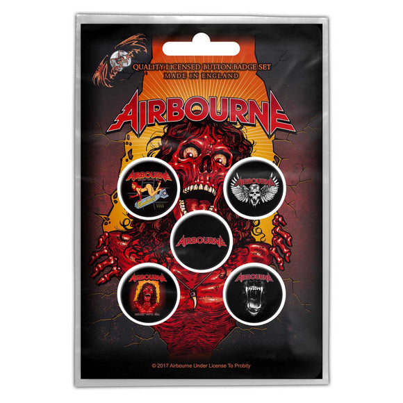 Airbourne Button Badge Set: Breakin' Outta Hell