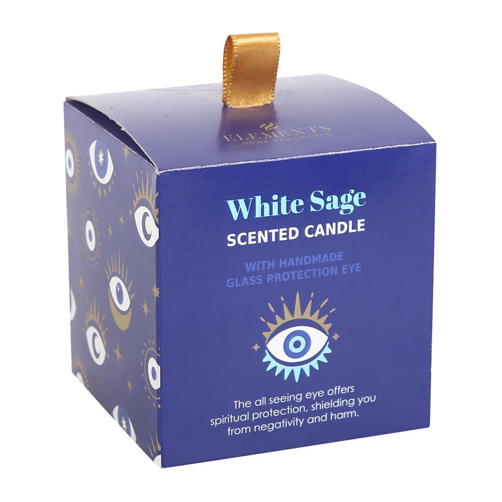 All Seeing Eye white sage crystal candle gift packaging