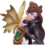 Amber Auburn Crystal Fairy Figurine