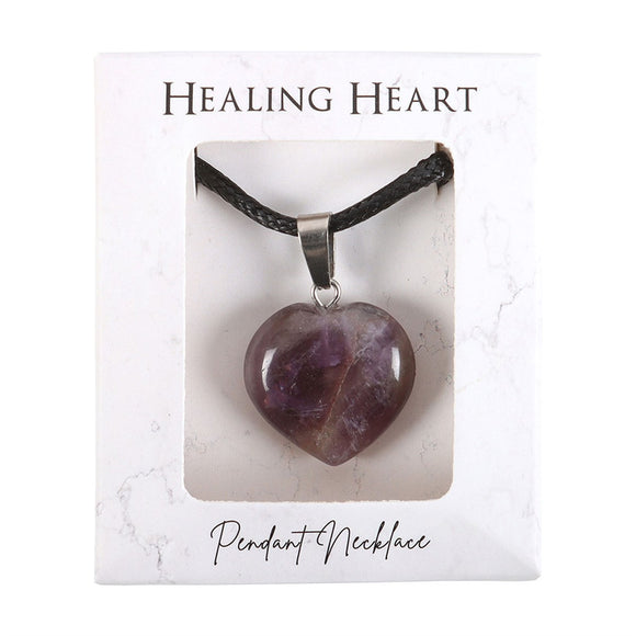 Amethyst Crystal Heart Necklace
