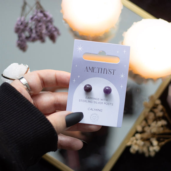 Amethyst Crystal Stud Earrings