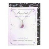 Amethyst Crystal Moon Necklace on Greetings Card