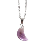 Amethyst Crystal Moon Necklace on Greetings Card