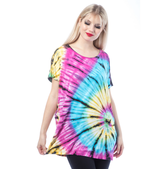 Anica Rainbow Tie-Dye Top