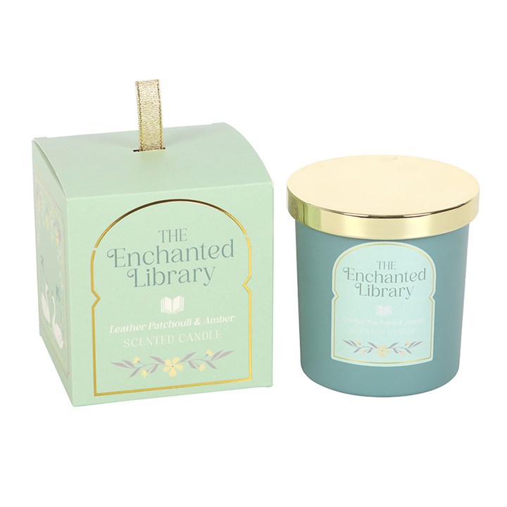 The Enchanted Library Leather, Patchouli & Amber Candle