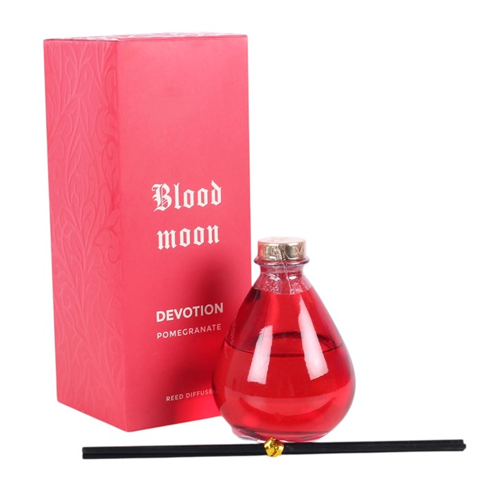 Blood Moon Devotion reed diffuser and packaging