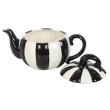 Black and White Striped Pumpkin Teapot