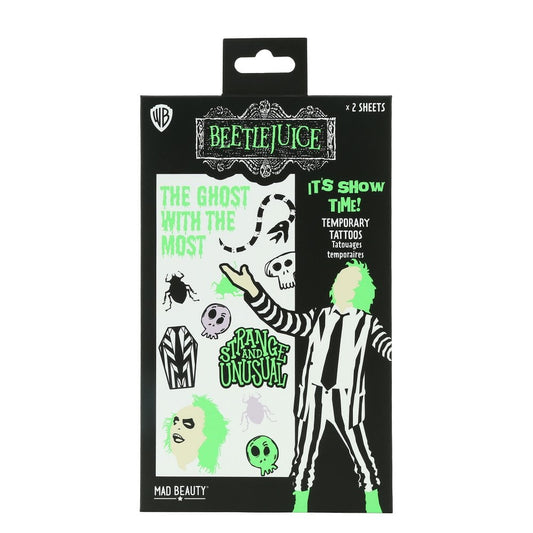 Beetlejuice Glow-in-the-Dark Temporary Tattoos pack
