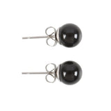 Black Agate Crystal Stud Earrings