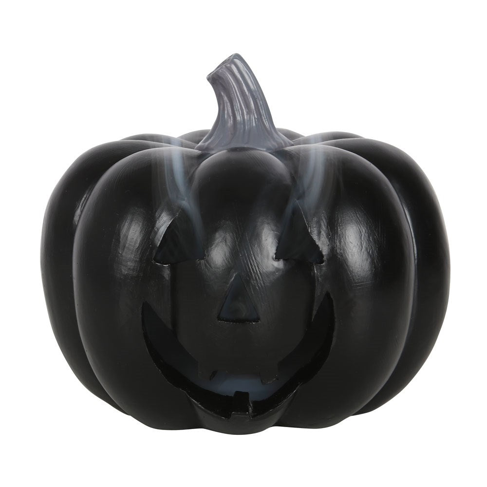 Black pumpkin incense holder front view