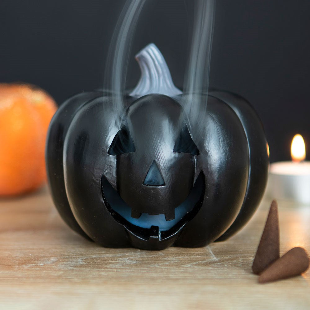Black pumpkin incense cone holder