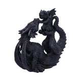 Black Drakaina and Baby Dragon Figurine