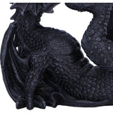 Black Drakaina and Baby Dragon Figurine