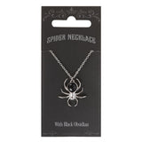Black Obsidian Spider Necklace