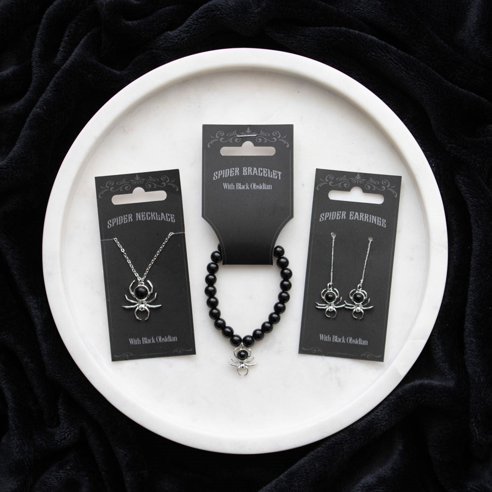 Black Obsidian Spider Bracelet