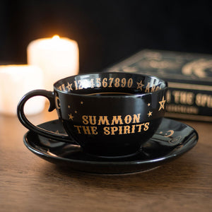 Black Ouija Board Teacup and Saucer
